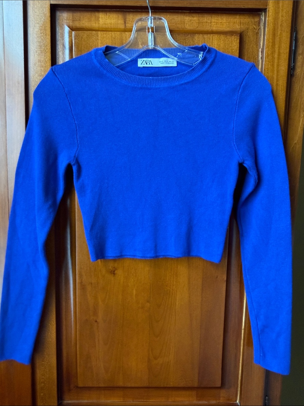 Zara Long-Sleeve Cropped Knit Top